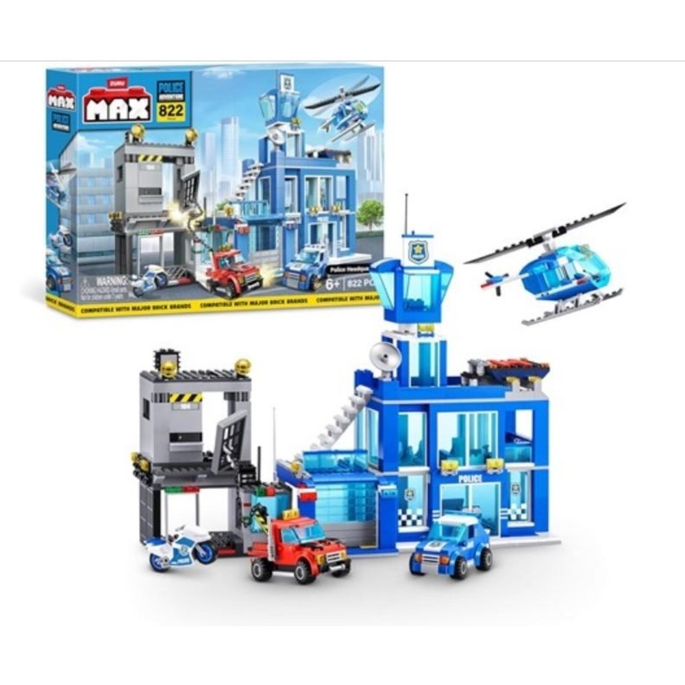 ZURU MAX Adventure Police Headquarters Playset (822 Pieces) Building Bricks Toys - Picture 5 of 5
